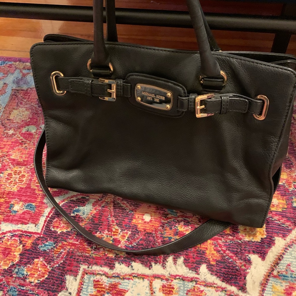 Black leather Michael Kors handbag